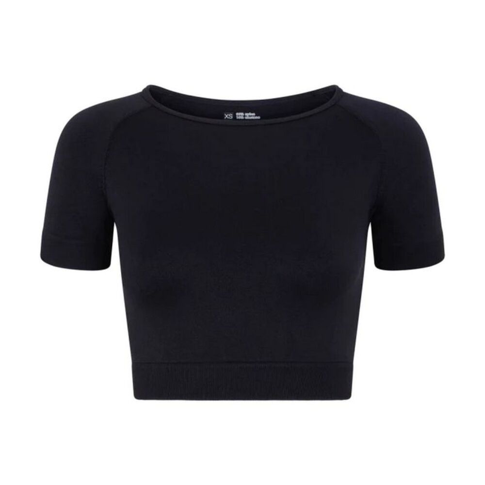 Silky Girls Plain Crop Top / Black